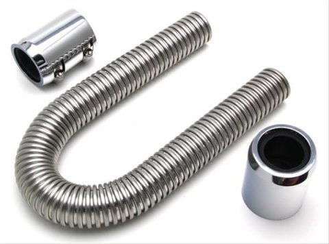 Trans-Dapt Performance Stainless Steel Radiator Hose Kits 8202 Hose, Steel, Polished, 24 in. Length, with 1.25 in., 1.50 in. Adapter Ends, Polished, Each