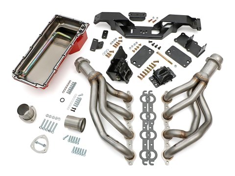 Trans-Dapt Performance Swap-In-A-Box Complete Engine Swap Kits 42235 Kit, Headers, Stainless Steel, Silver Ceramic Coated, Motor Mounts, Oil Pan, Pickup, Gaskets, Hardware, Chevy, LS, Kit