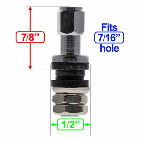 Trans-Dapt Performance Chrome Valve Stems 4108 Stems, Plated, Bolt-on, Set of 4