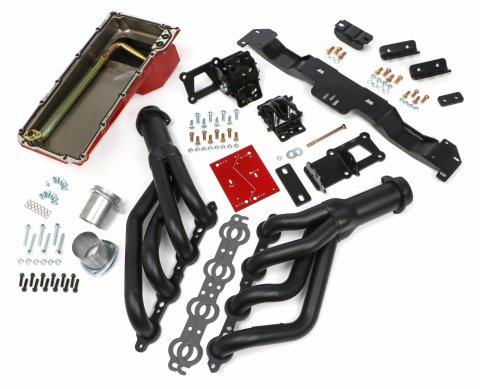 Trans-Dapt Performance Swap-In-A-Box Complete Engine Swap Kits 42023 Kits, Complete, Mid-length Black Ceramic Coated Headers, Motor Mounts, Red Oil Pan, Chevy, Pontiac, 4.8L, 5.3L, 6.0L, Kit