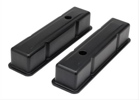 Trans-Dapt Performance Products Valve Covers 8686 CHEVY 283-400 TALL ASPHALT BLACK POWDER COATED BAFFLED VALVE COVERS