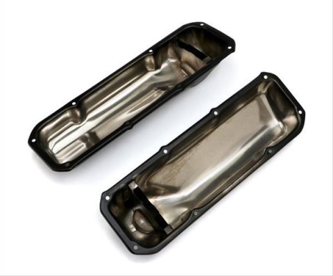 Trans-Dapt Performance Products Valve Covers 8731 FORD 351C ASPHALT BLACK POWDER COATED VALVE COVERS
