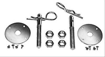 Trans-Dapt Performance Hood Pin Kits 4095 Set, 3/16" Flip-Over with Lanyards, Chrome, 2 pack