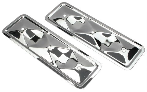 Trans-Dapt Performance Chrome Engine Side Plates 9342 Chevy L6 chrome plated steel, pair, not for 292