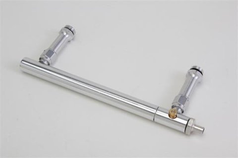 Trans-Dapt Performance Fuel Lines 2191 Carburetor Feed Line, Aluminum Log, One 3/8 in. Nipple Inlet, Two 7/8-20 in. Male Threads Outlets, 4150, Each