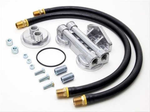 Trans-Dapt Performance Remote Oil Filter Relocation Kits 1222 Kit, Dual Filter, 30 in. Length Hoses, Kit