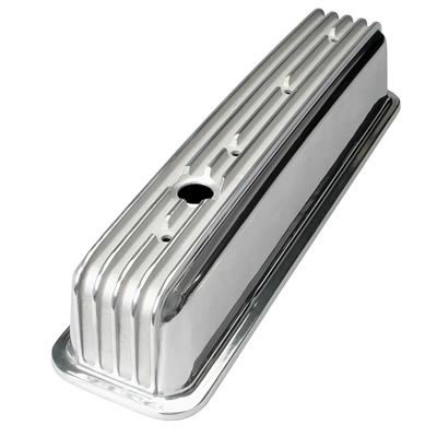 Trans-Dapt Performance Finned Aluminum Valve Covers 6606 Covers, Tall, Aluminum, Polished, Finned, Chevy, 5.0/5.7L, Pair