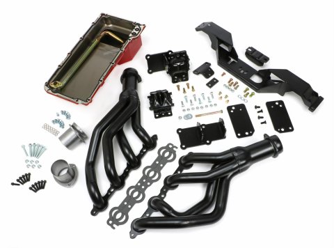 Trans-Dapt Performance Swap-In-A-Box Complete Engine Swap Kits 42011 Kits, Complete, Mid-length Natural Steel Headers, Motor Mounts, Red Oil Pan, Chevy, Pontiac, 4.8L, 5.3L, 6.0L, Kit