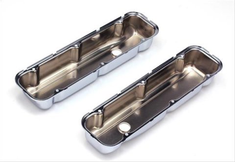 Trans-Dapt Performance Products Valve Covers 6379 VALVE COVERS BUICK 350 1968-81 CHROME