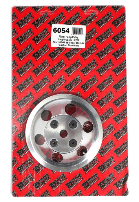 Trans-Dapt Performance Aluminum Water Pump Pulleys 6054 Pulley, V-Belt, 1-Groove, Aluminum, Polished, Chevy, Small Block, Long Pump, Each