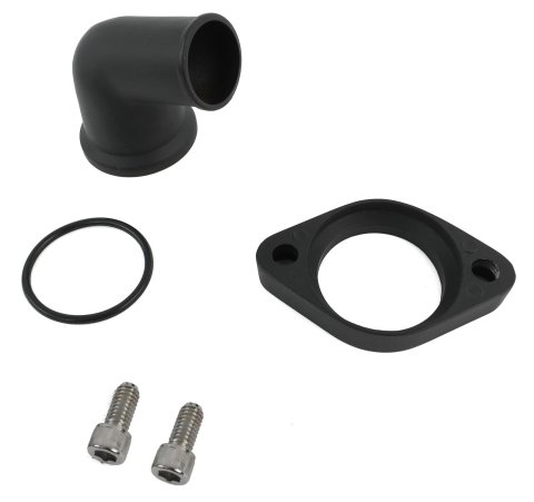 Trans-Dapt Performance Products Water Necks and Thermostat Housings 7195 Neck, 15 Degree Swivel Style Black Aluminum Waterneck Chevy SB 283-350