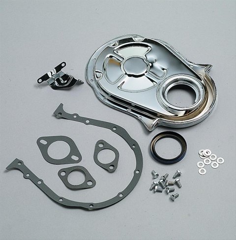 Trans-Dapt Performance Timing Covers 9001 Cover, 1-Piece, Steel, Chrome Plated, Chevy, Big Block, Kit