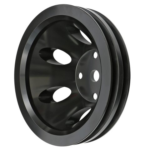 Trans-Dapt Performance Products Water Pump Pulleys 7145 Pulley, SBC Alum Lwp Dbl Upper Pulley Black