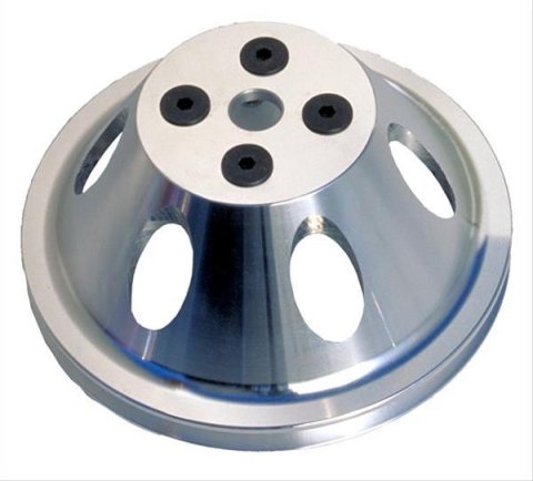 Trans-Dapt Performance Aluminum Water Pump Pulleys 8890 Pulley, V-Belt, 1-Groove, Aluminum, Polished, Chevy, Big Block, Short Pump, Each