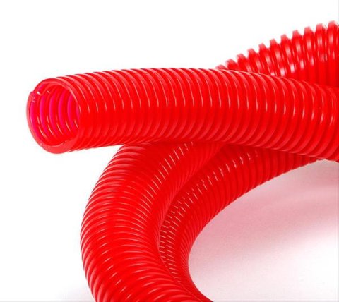 Trans-Dapt Performance Convoluted Tubing 7587 Tubing, Polyethylene, Red, 3/4 in. Diameter, 5 ft. Long, Each