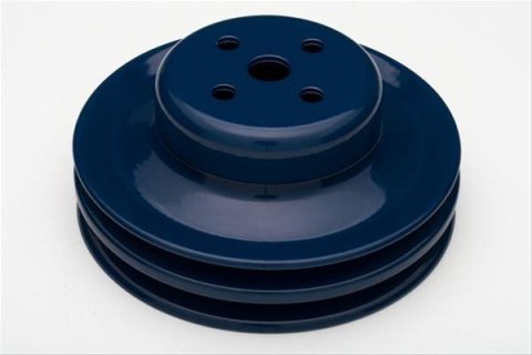 Trans-Dapt Performance Powdercoated Pulleys 8313 Water Pump Pulley, V-belt Style, 2-groove, Steel, Blue Powdercoated, 5.875 in. O.D., Ford, 289, Each