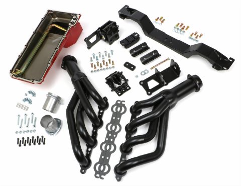 Trans-Dapt Performance Swap-In-A-Box Complete Engine Swap Kits 42034 Kits, Complete, Mid-length Natural Steel Headers, Motor Mounts, for Manual Transmissions Only, Chevy, Pontiac, LS, Kit