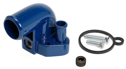 Trans-Dapt Performance Products Water Necks and Thermostat Housings 8343 BLUE POWDER COATED 79-95 MUSTANG WATER NECK