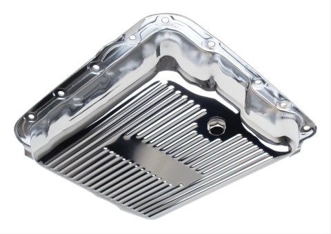 Trans-Dapt Performance Transmission Pans 9740 Pan; Chrome Pan; TH700R4/4L60E Finned