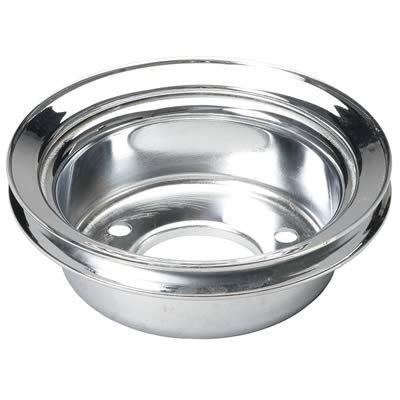 Trans-Dapt Performance Steel Crankshaft Pulleys 8303 Pulley, 6.312 in. Dia., 2.370 in. Depth, Single Groove, OEM Style, 3 Bolt, Chrome, Steel, Each