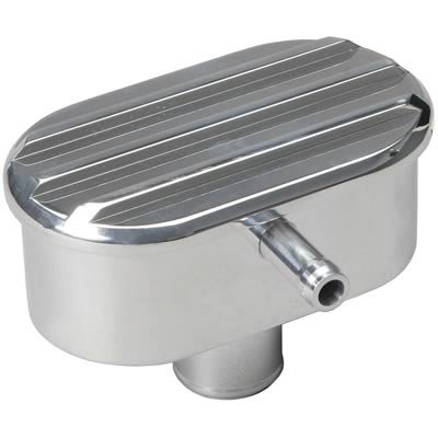 Trans-Dapt Performance Aluminum Valve Cover Breathers 6612 Oil Breather Cap; Breather Cap; Push-In; Finned Aluminum; Oval; 1.25 in. w/PCV