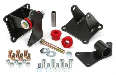 Trans-Dapt Performance Engine Swap Motor Mounts 4205 Mounts, Swap, Complete Mount, Bolt-In, Polyurethane/Red, Steel/Black, Chevy, GMC, Truck, SUV, Kit