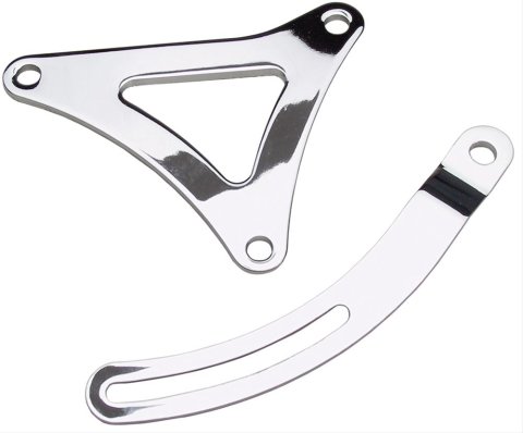 Trans-Dapt Performance Steel Alternator Brackets 9457 Bracket, Steel, Chrome, Cylinder Head Mount, Mopar, Big Block B/RB, Set