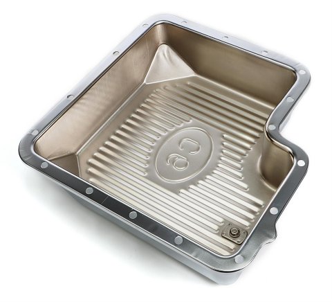 Trans-Dapt Performance Transmission Pans 9109 Pan, Extra Capacity, Steel, Chrome, Ford, C6, Each