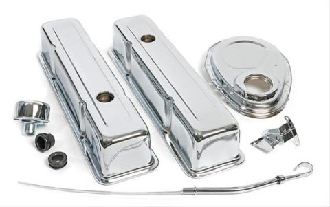 Trans-Dapt Performance Chrome Engine Dress-Up Kits 3042 Kit, Steel, Chrome, Chevy, Small Block, Kit