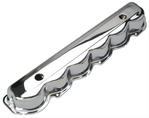 Trans-Dapt Performance Chrome Valve Covers 9357 Cover, Stock Height, Steel, Chrome, Plain, Ford, 240/300, L6, Each