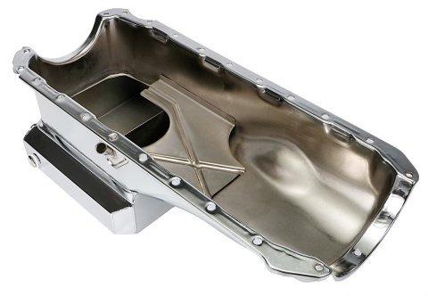 Trans-Dapt Performance Drag Race Oil Pans 9728 Pan, Steel, Chrome Plated, 6 qt., Chevy, Big Block, Each