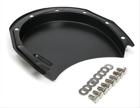 Trans-Dapt Performance Timing Covers 8639 Chain Cover, Cap ONLY, Two-piece, Steel, Black Powdercoated, Chevy, Small Block, Each