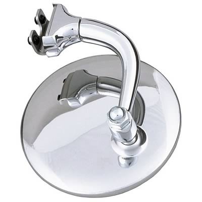 Trans-Dapt Performance Universal Side View Mirrors 6652 Mirror, Stainless Steel, Polished, Manual, Round, 4 in. Diameter, Each