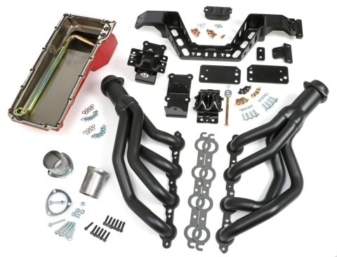 Trans-Dapt Performance Swap-In-A-Box Complete Engine Swap Kits 42016 Kits, Complete, Mid-length Black Ceramic Coated Headers, Motor Mounts, Red Oil Pan, Chevy, Pontiac, 4.8L, 5.3L, 6.0L, Kit