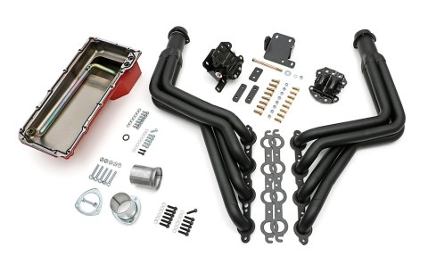 Trans-Dapt Performance Swap-In-A-Box Complete Engine Swap Kits 46018 Kit, Headers, Steel, Black Ceramic Coated, Motor Mounts, Oil Pan, Pickup, Gaskets, Hardware, Chevy, LS, Kit