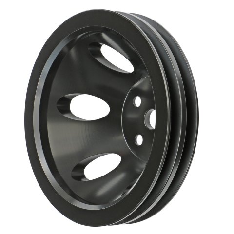 Trans-Dapt Performance Products Water Pump Pulleys 7135 Pulley, BBC Aluminum Pulley Double Upper Swp Black