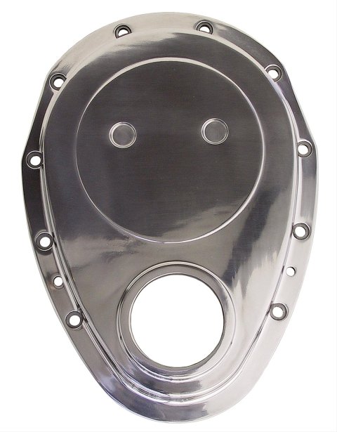 Trans-Dapt Performance Billet Aluminum Timing Chain Covers 6010 Cover, 1-Piece, Aluminum, Natural, Chevy, Small Block, Each