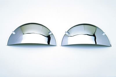 Trans-Dapt Performance Headlight Half Shields 9512 Covers, Shields, Chrome, 7 1/2 in., Round, Pair