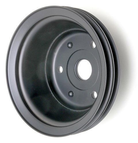 Trans-Dapt Performance Steel Crankshaft Pulleys 8607 Pulley, V-Belt, 2-Groove, Steel, Black, Chevy, Small Block, Long Pump, Each
