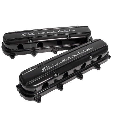 Billet Specialties Valve Covers P95585 VALVE COVER GEN V LT MODULAR CHEV SCRIPT PROFILE BLACK