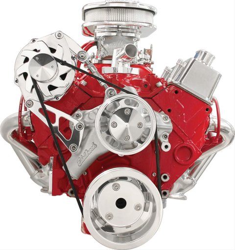 Billet Specialties Serpentine Conversion Pulley Kits FM2110PC Kit, Conversion, Aluminum, Polished, Chevy, Small Block, Passenger Side, Top Mount, Kit