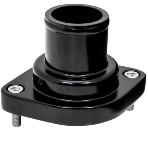 Billet Specialties Thermostat Housings BLK90134 Water Neck and Housing, Straight, Aluminum, Black Anodized, GM LS, Each