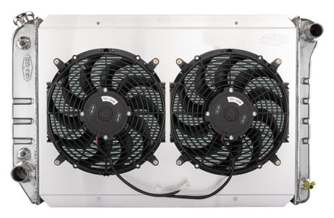 Cold Case Performance Aluminum Radiators FOT578AK Radiator, Performance, Crossflow, Aluminum, Polished, 2-row, Transmission Cooler, Dual Fan, Shroud, Ford, Kit