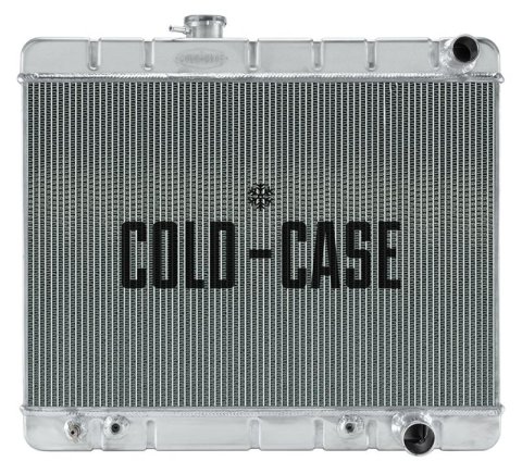 Cold Case Performance Aluminum Radiators for 1964-1965 GTO, LEMANS, TEMPEST - GPG22A Radiator, Performance, Aluminum, Polished, Downflow, 2 Row, Transmission Cooler, Pontiac, Each