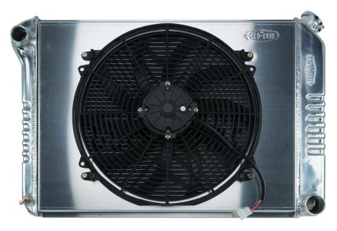 Cold Case Performance Aluminum Radiator Modules for 1968 CHEVY II, 1969-1979 NOVA - CHN548K Radiator, Performance, Module, Aluminum, Polished, Crossflow, 2 Row, Single 16 in. Fan, Chevy, Big Block, Kit