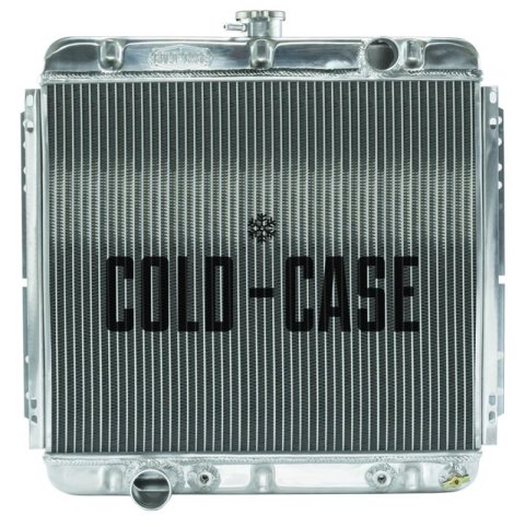 Cold Case Performance Aluminum Radiators FOM560A Radiator, Performance, Aluminum, Polished, Downflow, 2 Row, Transmission Cooler, Ford, Mercury, Each