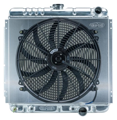 Cold Case Performance Aluminum Radiator Modules FOM561AK Radiator, Performance, Module, Aluminum, Polished, Downflow, 2 Row, Transmission Cooler, Single 16 in. Fan, Ford, Kit