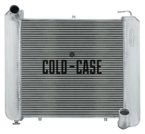Cold Case Performance Aluminum Radiators for 1961-1962 CORVETTE - CHV711 Radiator, Performance, Aluminum, Polished, Downflow, 2 Row, without Transmission Cooler, Chevrolet, Each