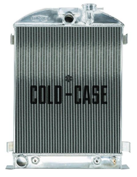 Cold Case Performance Aluminum Radiators STF905A-1 Radiator, Performance, Aluminum, Polished, Downflow, 2 Row, Transmission Cooler, Ford Highboy, Each