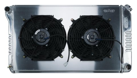 Cold Case Performance Aluminum Radiator Modules GMA42K Radiator, Performance, Module, Aluminum, Polished, Crossflow, 2 Row, Dual 12 in. Fans, Pontiac, Kit